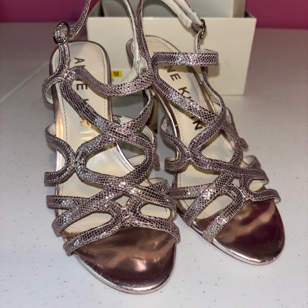 Anne Klein Women's Metallic Strappy Heels - Picture 5 of 9